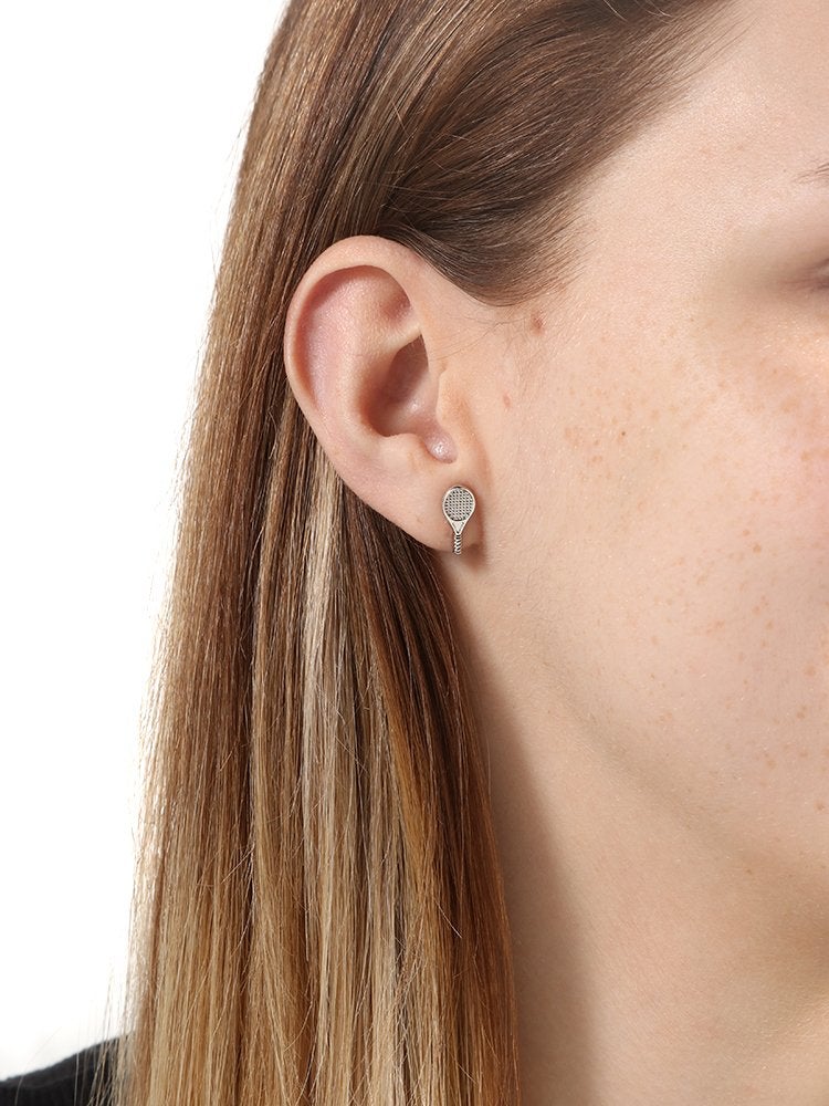 GIMMEDAT Tennis Racket Silver Stud Earrings Jewelry for Player Women Gift - Image 2